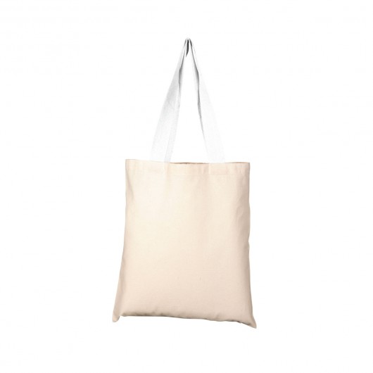 Coloured Handle Cotton Totes white
